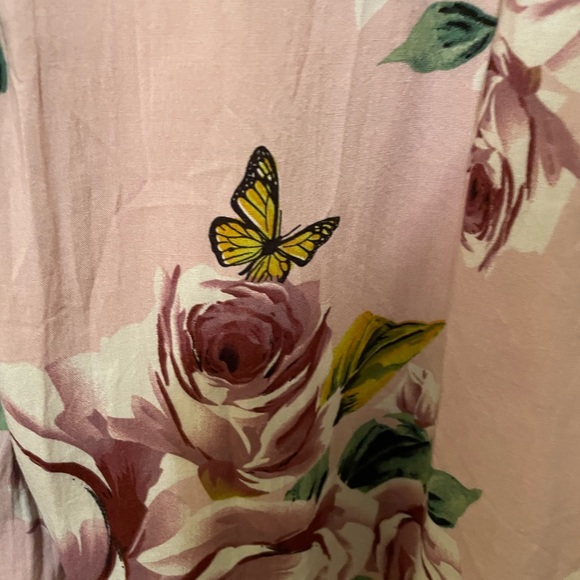 💝 Suzanne Betro Pink lace and cotton floral and butterfly blouse, 2X - Picture 5 of 14